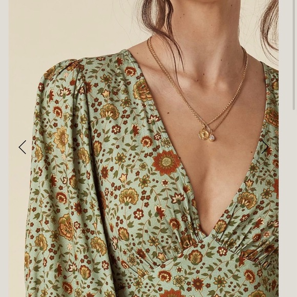 NWT! Spell x Free People "The Lady Untamed" Floral Gown in Matcha Med MSRP $289 - Picture 11 of 14